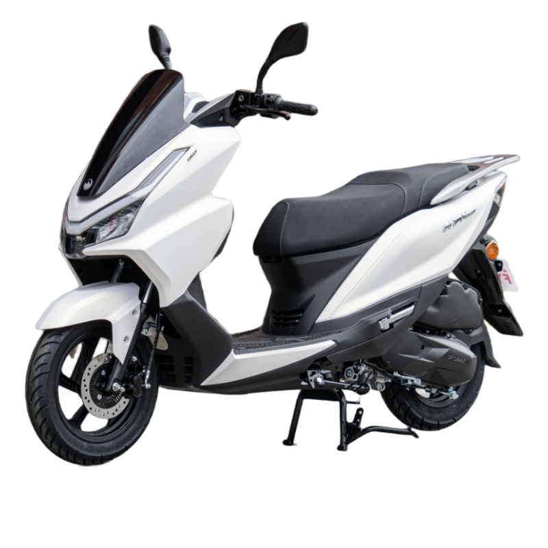 Flying Eagle NPX150 fuel two-wheel scooter, dual disc brakes, smart sports commuting, guardrail white supreme version