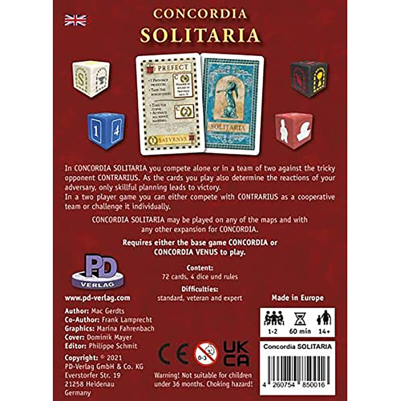 Rio Grande Games Concordia Solitaria Strategy Expansion Multicolor L