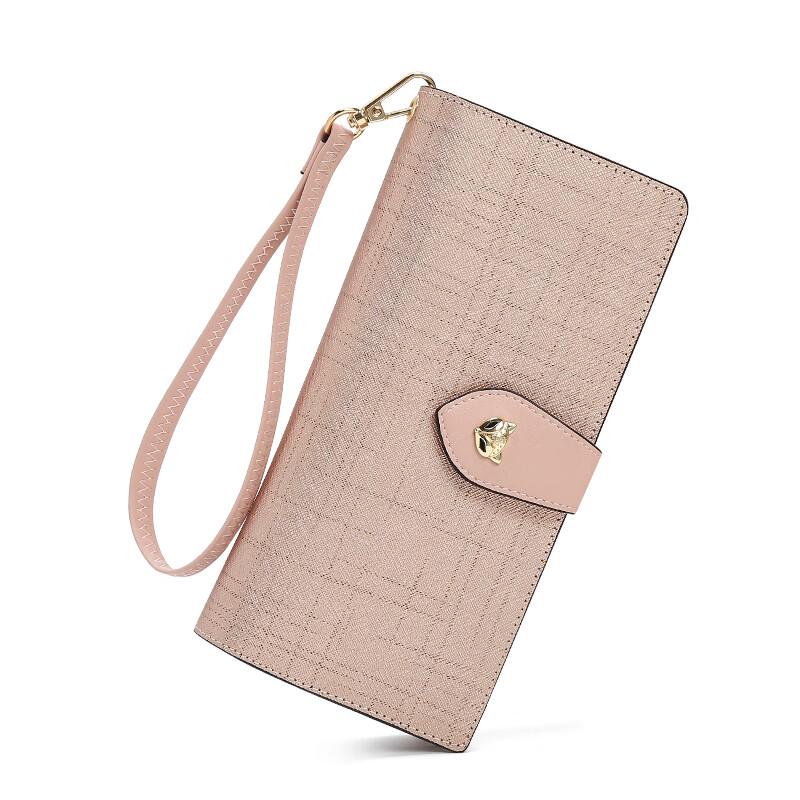 Gold fox leather women's wallet large capacity long card holder money wallet clutch bag coin purse birthday gift for girlfriend