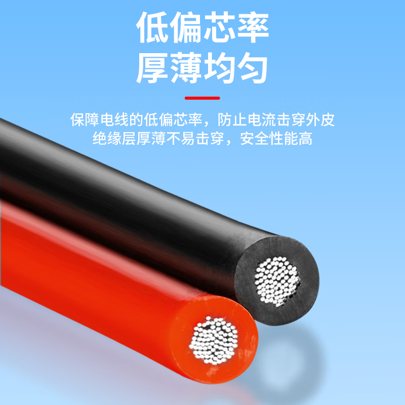 Baye Model Aircraft High Temperature Resistant Super Soft Red and Black Silicone Doubled 18AWG (0.75 Square) Tinned Copper Wire 5 Meters BY-GJX18BR05