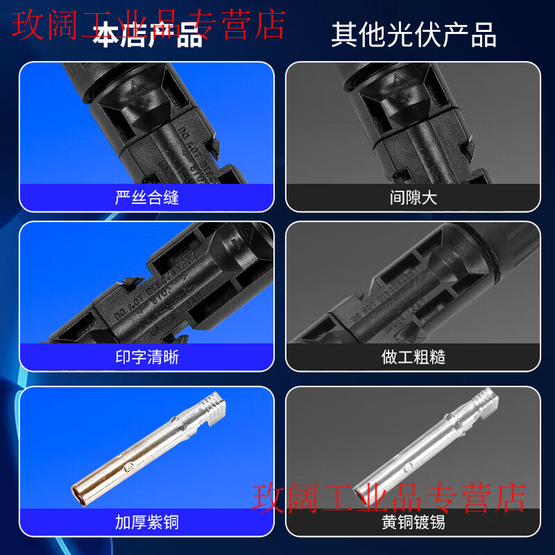 Yue Changsheng MC4 photovoltaic connector mc4 male and female plug waterproof IP67 solar module photovoltaic panel connector pink