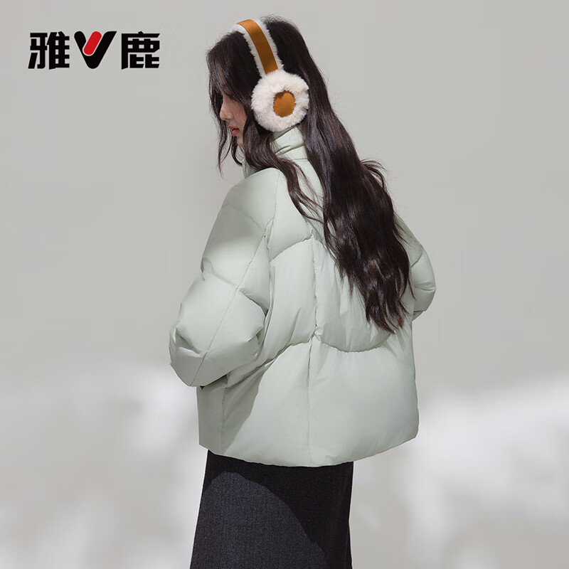 Yalu Short Puff Down Jacket Women's 2025 Winter New Casual Jacket Stand Collar Fluffy Warm Versatile Fashion Bread Jacket