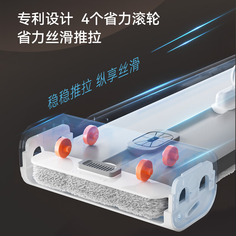 Made in Tokyo, aluminum alloy flat mop 42cm large, hand-wash-free household mopping tool, one mop, including mop*2