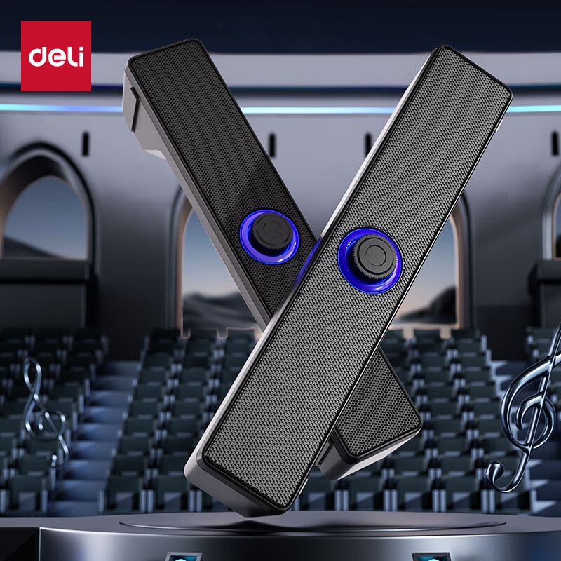 Deli Audio Computer Speaker Home Indoor Desktop Desktop Subwoofer Wired Long Strip Notebook Delta Mobile Game E-Sports Gift MG410