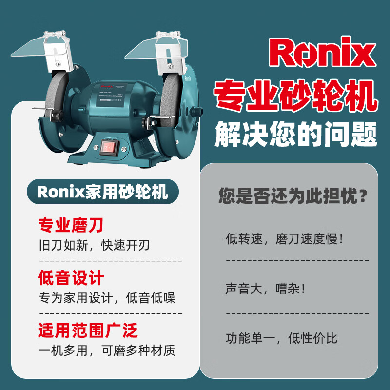 Ronix Germany (Ronics) industrial-grade vertical grinder desktop dust removal environmentally friendly grinder polishing machine