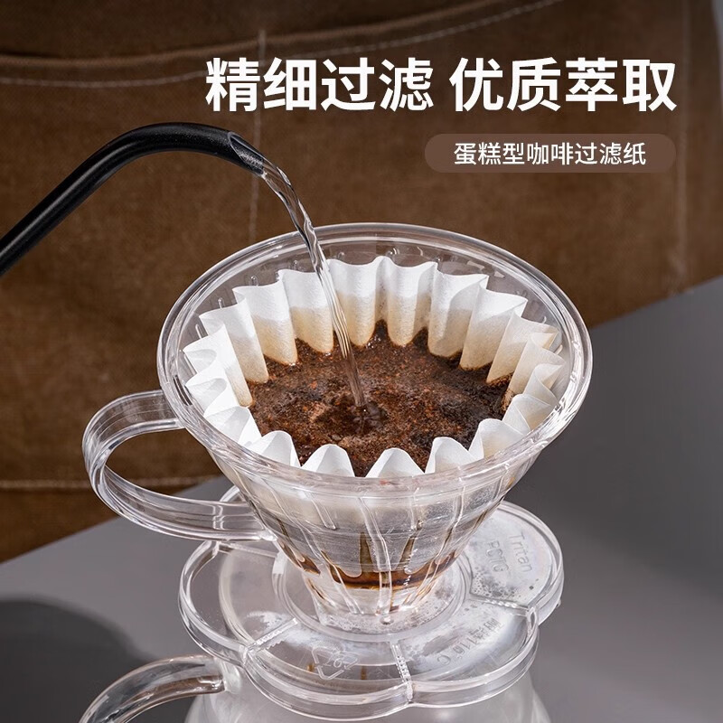 Puree cake-shaped coffee filter paper filter paper wave-shaped coffee filter hand-brewed coffee drip type cake-shaped filter paper large size 25 sheets