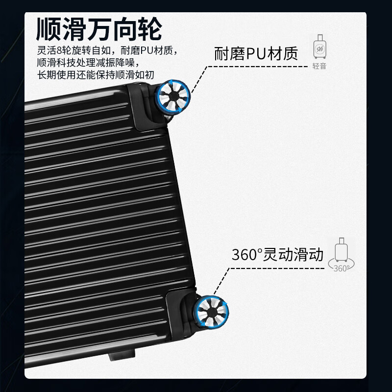 Fandia suitcase men's 28-inch universal wheel trolley case women's large-capacity suitcase password box leather suitcase black