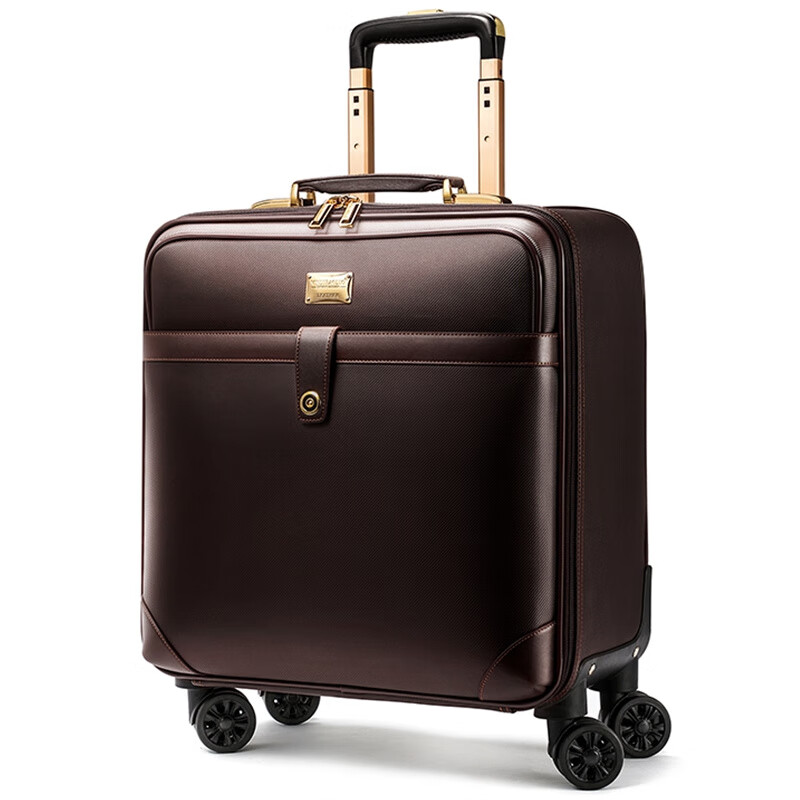 HANKE genuine leather trolley case, universal wheel suitcase, 16-inch business boarding suitcase, 20-inch men's and women's suitcase, 22-inch leather suitcase, 18 pattern color sub-master box, 22-inch vertical rectangular shape (required to be checked)