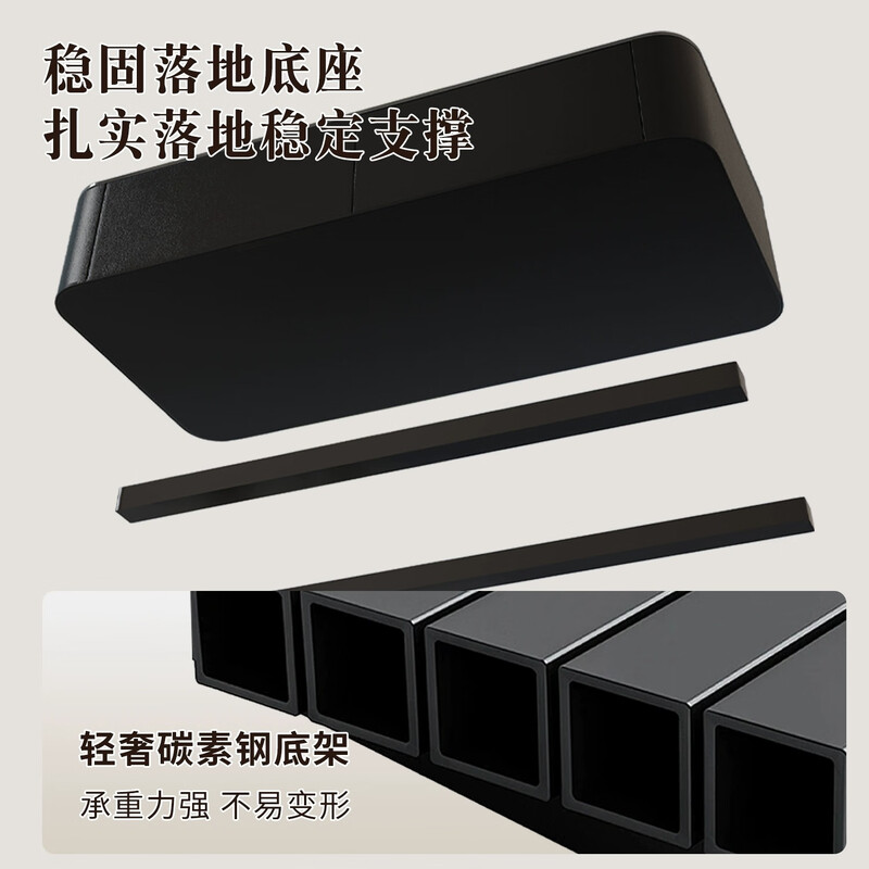 Small craftsman material slate coffee table living room household small apartment light luxury high-end floor tea table light luxury simple tea table black cabinet white board 14