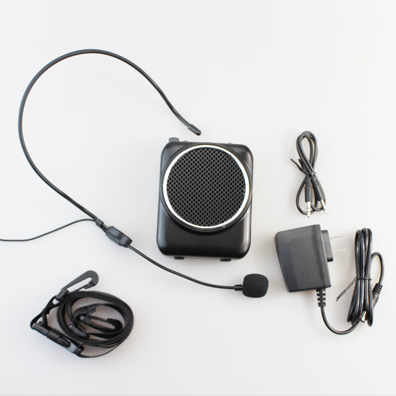 Aike (AKER) Bluetooth amplifier teacher 13W power speaker audio LCD screen recording portable waist-mounted megaphone Little Bee AK20 black wired model (equipped with wired microphone)