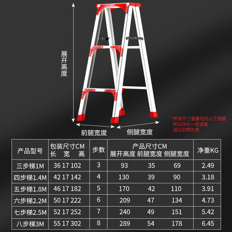 Zimai aluminum alloy herringbone ladder household ladder folding ladder thickened and bold multi-functional portable engineering warehouse climbing decoration ladder six-step ladder 2.2 meters fully reinforced