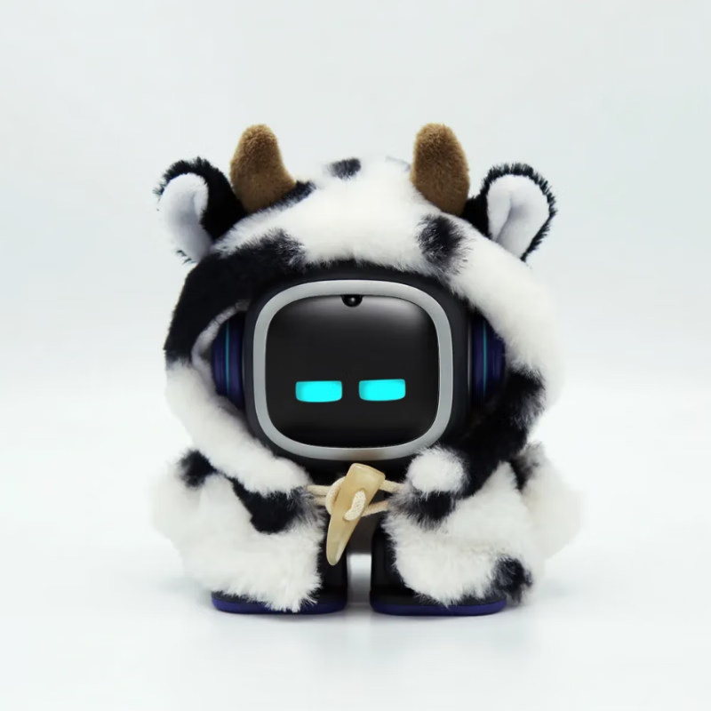 EMO Robot Charging Pile Smart Light Sticker Headphones EMO Robot Clothes Accessories Clothes (Cow)