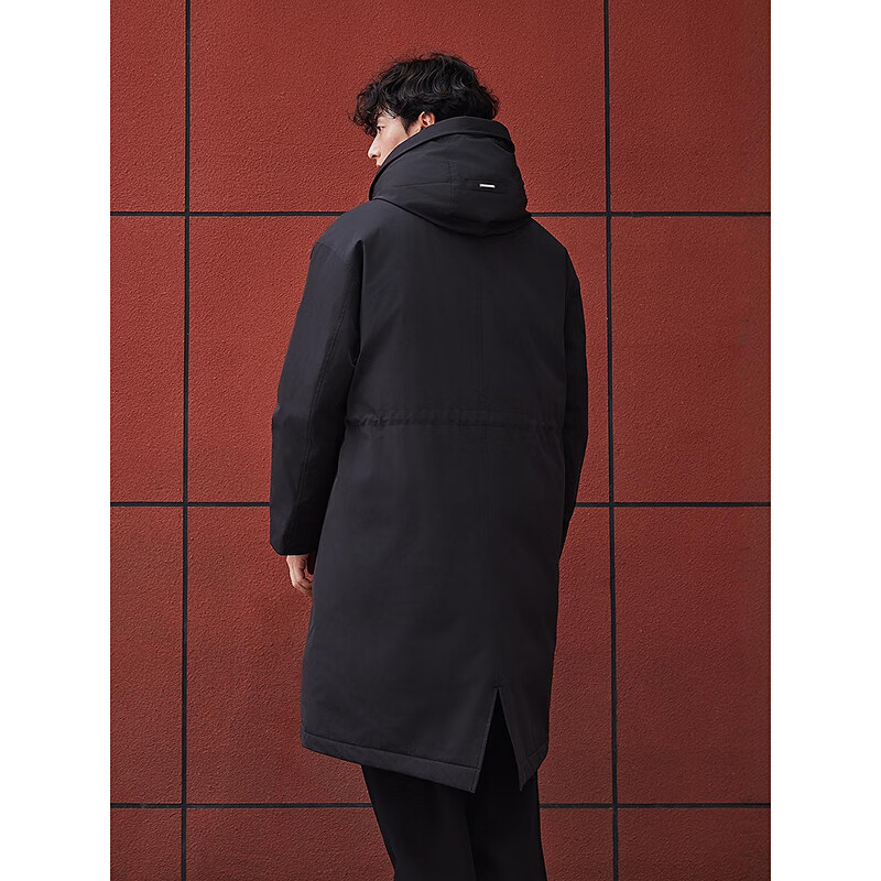 GXG Men's Long Down Jacket Multicolor Windbreaker Design Thick Jacket Black L