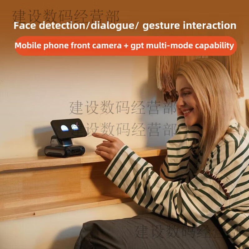 Lool RObot robot smart desktop robot mobile phone Ai assistant facial recognition gesture interaction space black LOOi + suction ring + nine free benefits