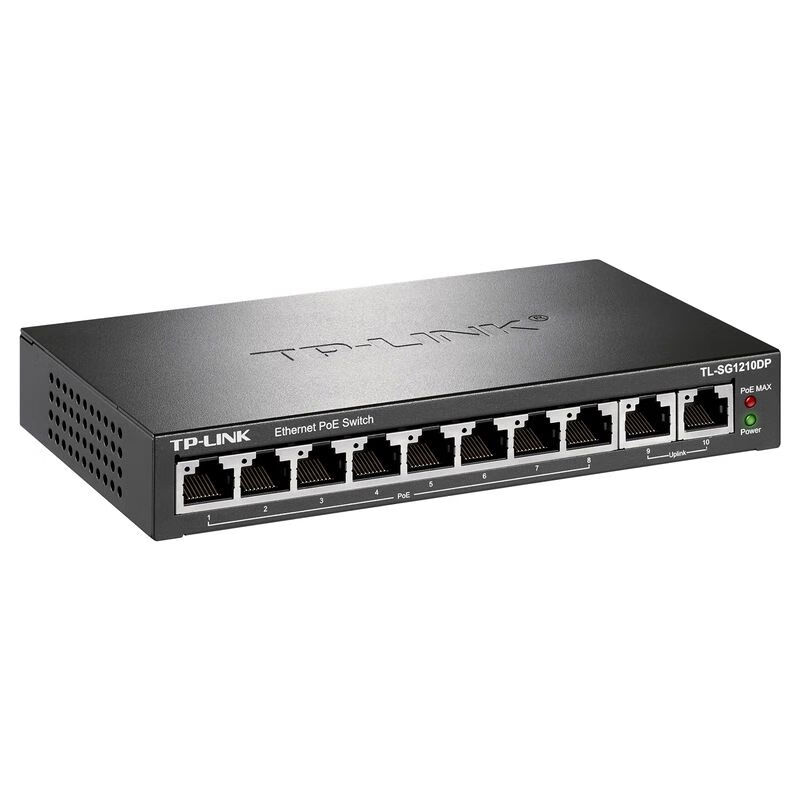 Pulian Pulian (TP-LINK) Pulian TPLINKTLSG1210DP2210LP full Gigabit 8-port POE monitoring network switch 8GEPoE TL-SG2210LP65W8POE+2 network port