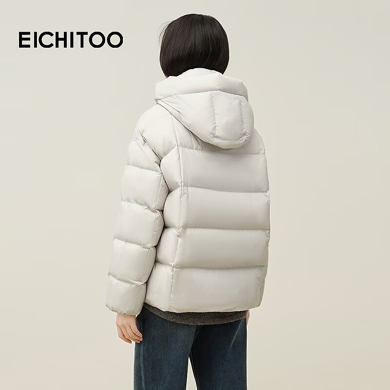 EICHITOO light and soft contrasting color down jacket 2025 winter new women's comfortable and energetic jacket winter EWRAJ4Q039A off-white 39 S