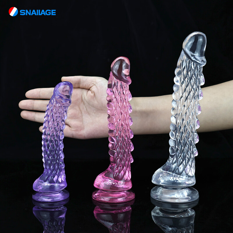 SNAILAGE Dildo Alien Dream Dragon Simulated Penis Soft Thorns Protruding Male Anal Plug Female Inserted Adult Toy Transparent-S Small Thickness 2.8cm Long 16cm