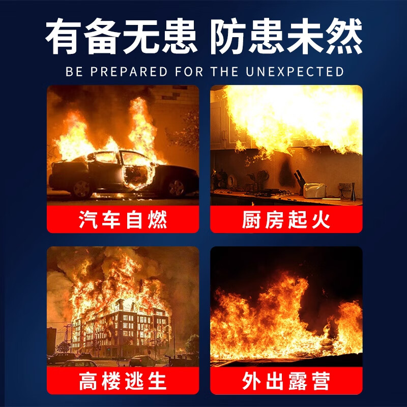 Zhongjia Woan Fire Blanket Household Fire Fighting Supplies Kitchen Special Fiberglass Commercial Home Fire Fighting Equipment Not Easy to Prick Silicone 1.2 Meter Fire Fighting Blanket CE Certification