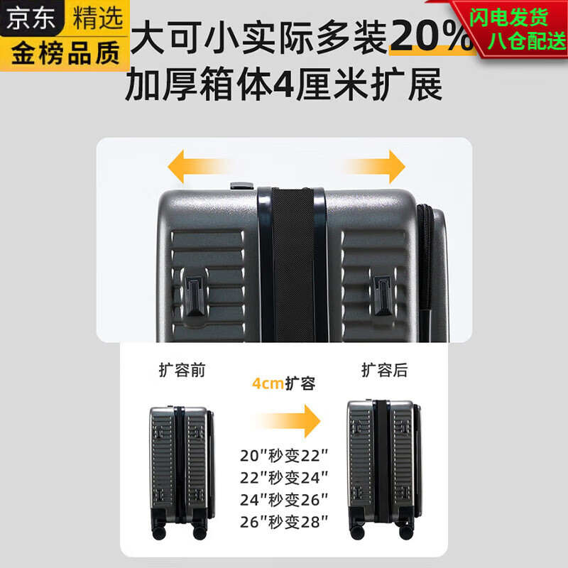 GUIG Japan imported quality side-opening cover deep compartment integrated suitcase women's new expandable carry-on suitcase trolley suitcase travel purple warranty service 0 inches 22 inches 24 inches after expansion