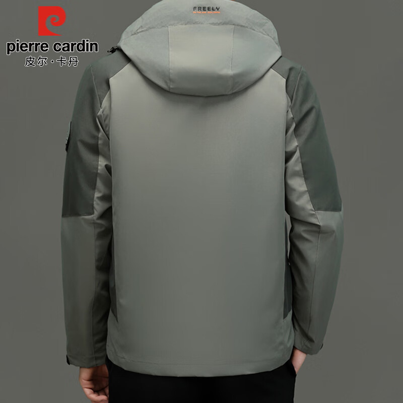 Pierre Cardin Soft Shell Jacket Men's Jacket Three-in-One Jacket Autumn and Winter Outdoor Mountaineering Wear Men's Military Green 2XL