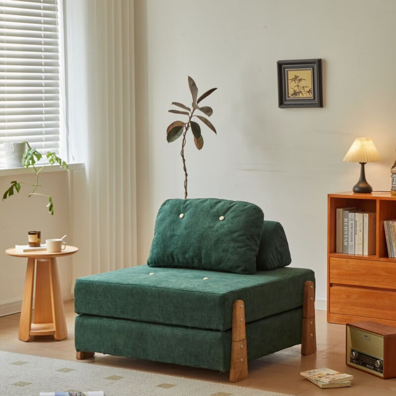 FANCYCHIC module combination sofa solid wood tofu block tatami block single lazy Nordic living room small apartment off-white fixed size 90*96