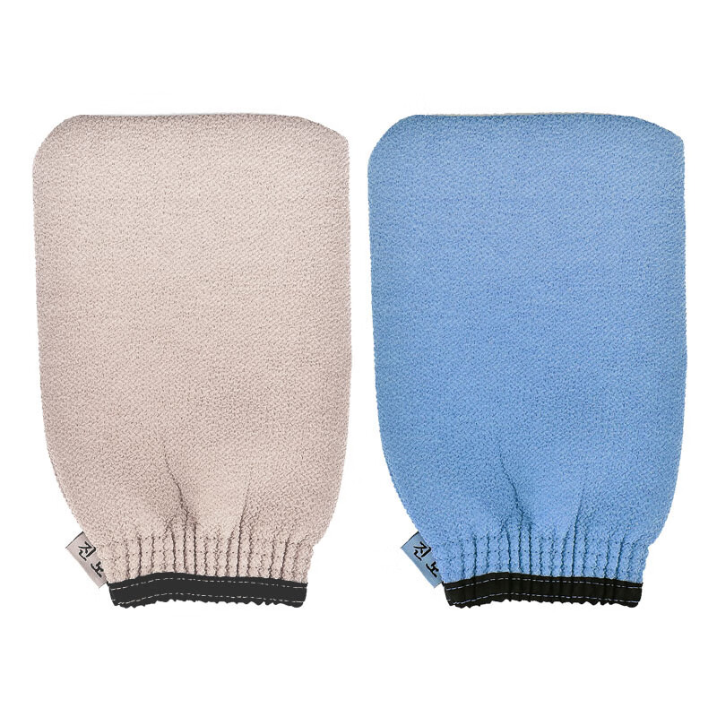 Shijanu Korean grandma bath towel for men and women, mud-removing bath towel gloves, 2 elastic ports, random color_can be noted