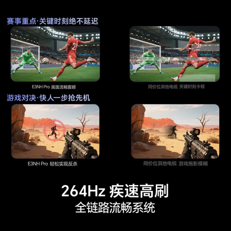 Hisense TV 65E3NH Pro 65-inch 264Hz high refresh rate high color gamut Hi-Fi audio smart Wi-Fi6 large memory state-subsidized flat-screen TV