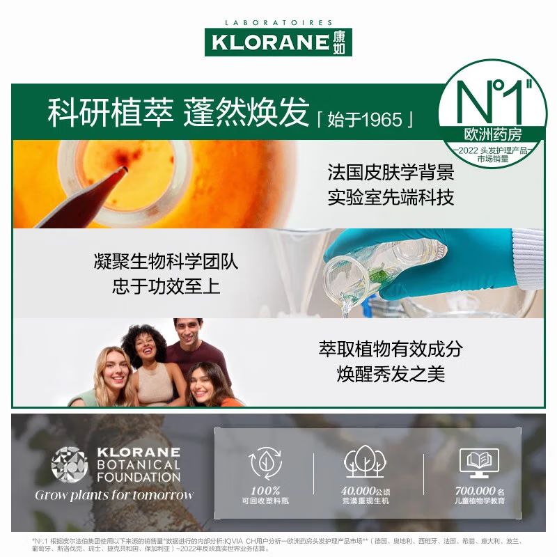 KLORANE Fan Zhendong's same style Cactus Hydrating Hair Mask 250ml Improves hair, moisturizes and smoothes hair mask