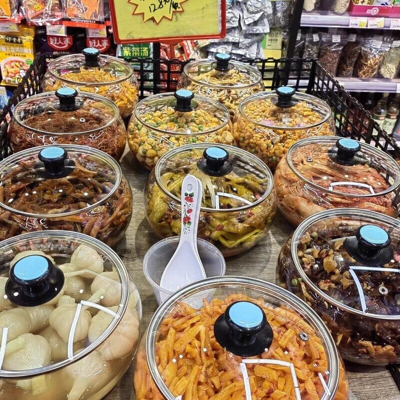 Raft core pickle jar 10 catties glass new thickened large mouth pickle jar with lid pickle pickle sour wild jar pickle jar super 18 catties reverse cover style