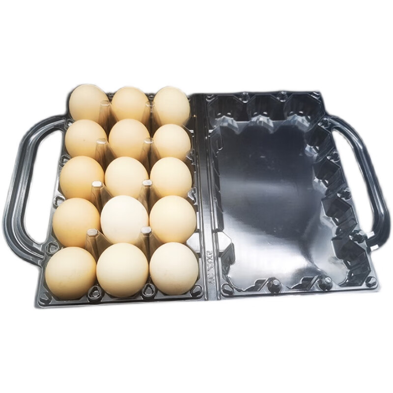 Disposable plastic thickened 15-piece portable medium-sized egg packaging box, large duck egg tray shock-proof packaging, 15-piece portable medium-sized egg tray, 250 pieces