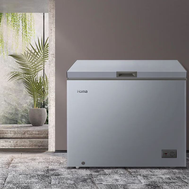 Homa Freezer Level 1 Energy Efficiency Variable Temperature 200/252 Freezer Horizontal Refrigerator Freezer Home Dual-Purpose 100 Liter Deep Cold Brown