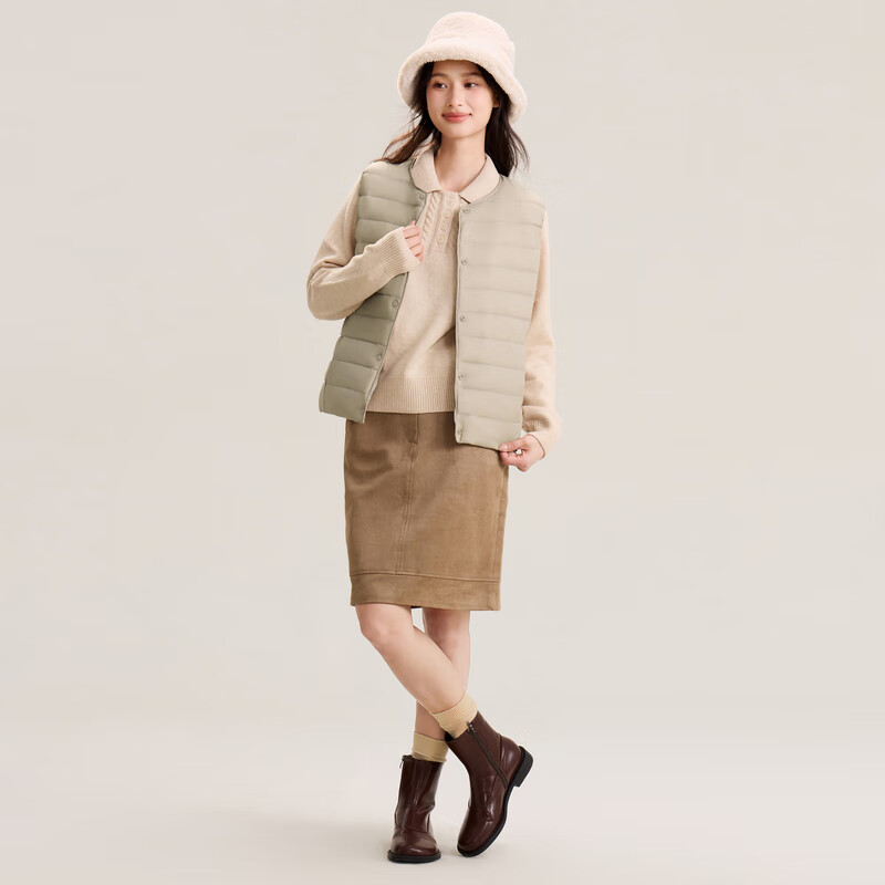 Flying in the Snow 2025 Classic New Style Basic Comfortable Thin Down Convenient Short Warm Down Vest Portable and Comfortable