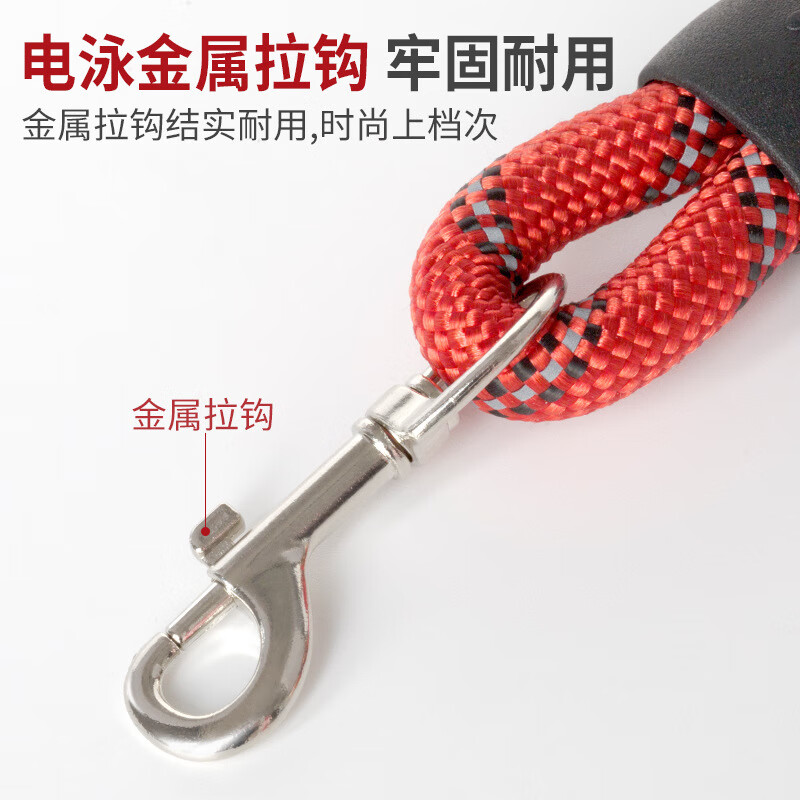 Jingchuan Asahi dog leash, dog collar, one-piece dog walking leash, special wear-resistant, comfortable and explosion-proof dog leash for large, medium and small dogs. Red three-piece set with rope length 3 meters + collar + chest and back M- 12-25 catties