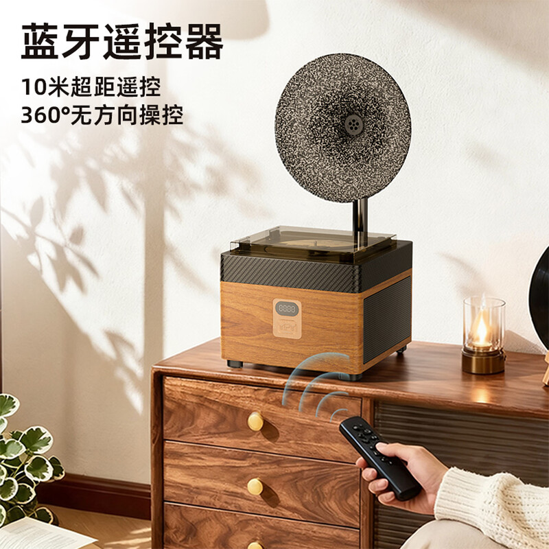 Yun Feiyang CD player fever-grade CD player DVD player VCD player retro Bluetooth audio U disk speaker FM radio CD record player home all-in-one birthday gift walnut with official green