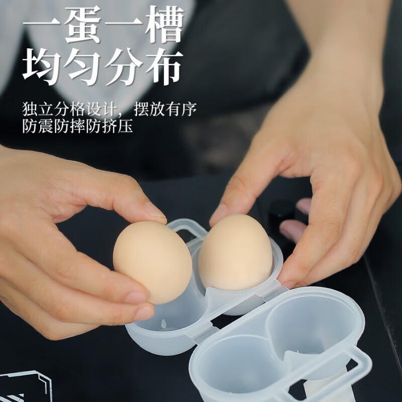 Rainbow Space ISE MOUNT outdoor 2-compartment egg box convenient transparent anti-fall portable egg box camping shock-proof storage box with label handle egg box/2 compartments