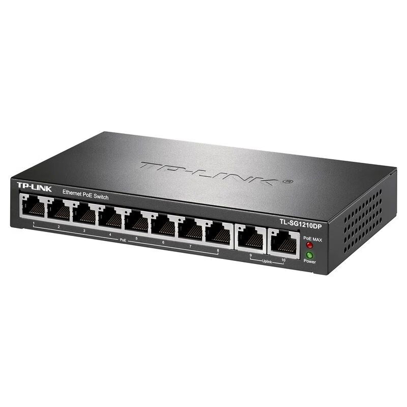 Pulian Pulian (TP-LINK) Pulian TPLINKTLSG1210DP2210LP full Gigabit 8-port POE monitoring network switch 8GEPoE TL-SG2210LP65W8POE+2 network port