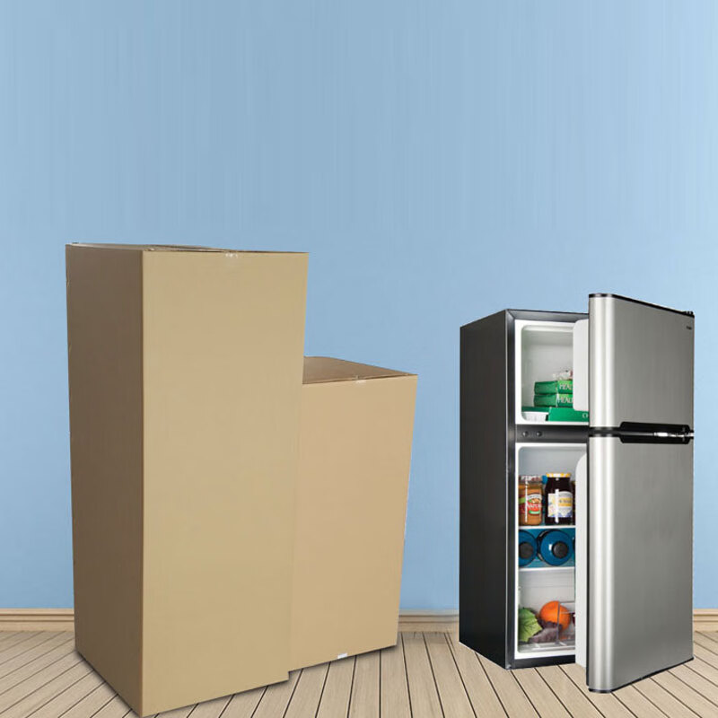 Small refrigerator outer packaging box with anti-collision foam, transport packaging, freezer box, carton box, express carton box, carton + corner protector + pearl cotton 65*65*180cm (refrigerator)