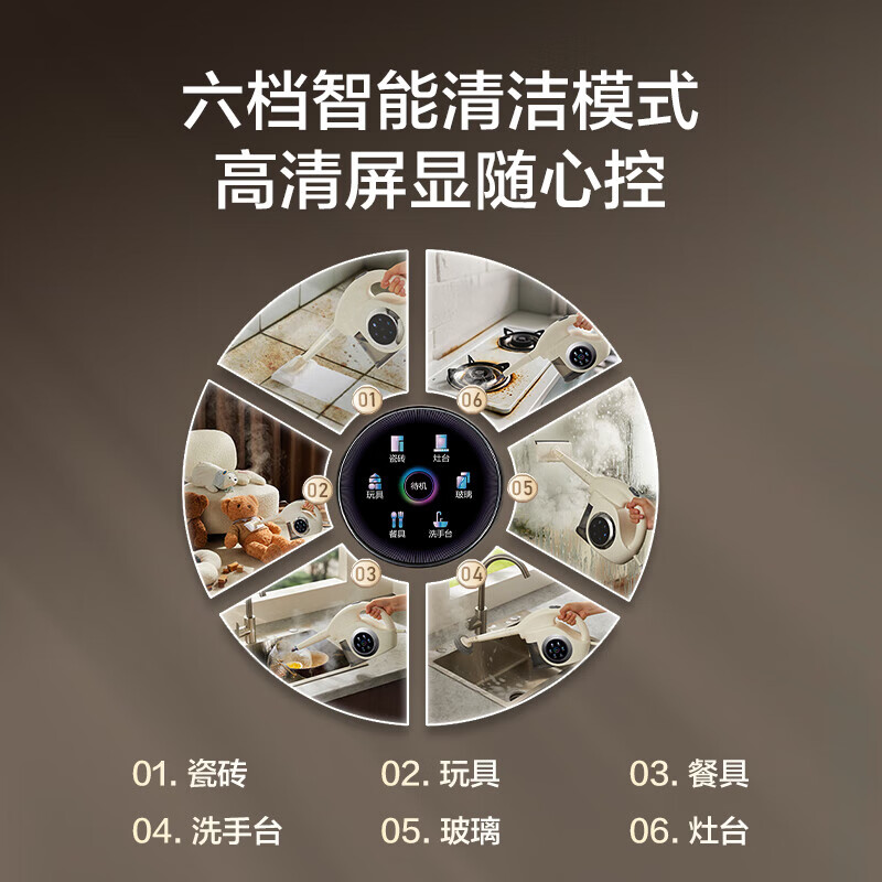 Supor official authentic steam cleaner, high temperature and high pressure steam engine, household portable sterilization, mite removal, decontamination, kitchen range hood, air conditioner, multi-function all-in-one cleaning machine, newly upgraded smart model, six-speed high-temperature cleaning steam engine + oil stain cleaner