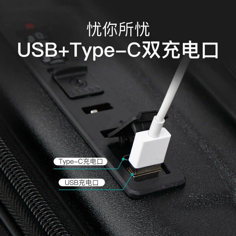 Juanling suitcase trolley case with front opening lid small boarding suitcase for boys and girls travel deep storage password suitcase can be boarded on the plane beige black cup holder + mobile phone holder + dual charging port 18 inches about regular 19 inches front side opening lid boarding suitcase for short trips