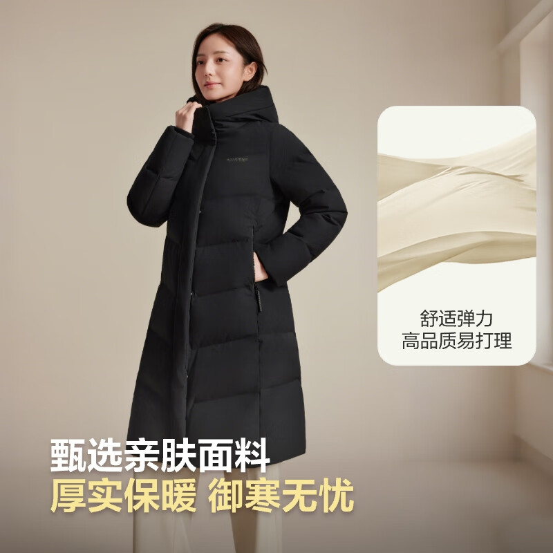 Bosideng 25 Years Down Jacket Women's Winter 90 Down Thick Hooded Loose Mid-Length Casual Versatile Warm Jacket