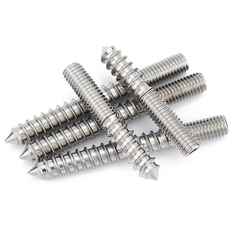 Jinchao 304 stainless steel double-headed tip and tail screws Hexagonal self-tapping screws with one thread and one tightening M4M5M6 M10*70 (2 pieces) 304