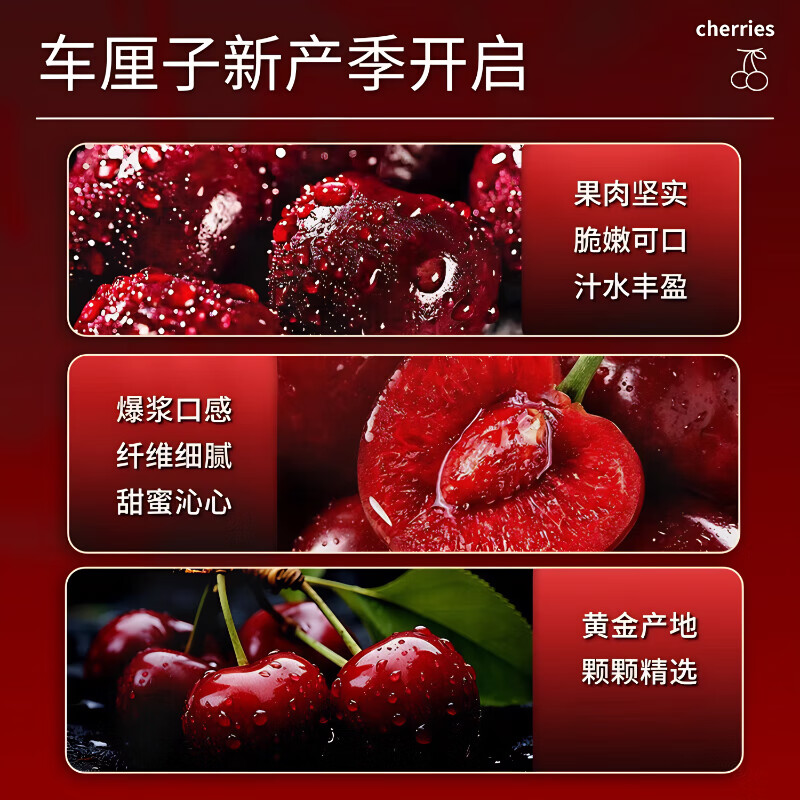Jingdida Chilean cherries 4J grade imported cherries fresh fruit New Year's gift box gift box 2 pounds 32mm + straight from the source