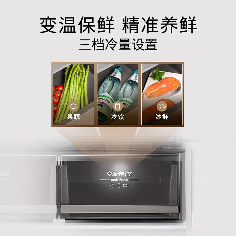 SIEMENS Unbounded 501-liter French-style multi-door refrigerator with first-level energy efficiency, air-cooled and frost-free bottom heat dissipation, dual systems and dual circulation without odor, antibacterial and variable temperature storage, Haohan Silver KF88E1761C