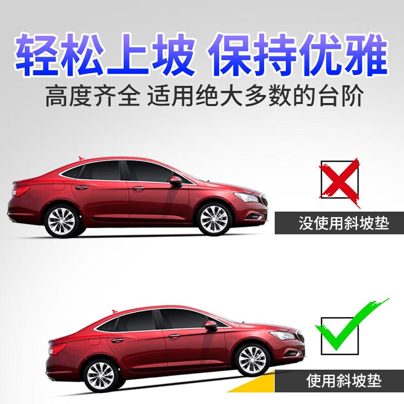 Minggu step slope mat, threshold curb, roadside slope triangle step mat, car climbing uphill mat 100*25*9cm, rubber and plastic type, black