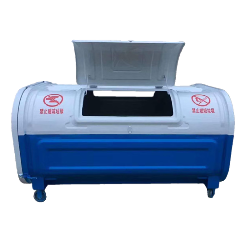 Hook-arm garbage bin large outdoor removable 34 square meter vehicle-mounted sanitation industrial community rural iron transfer box green-3 square hook arm garbage bin deposit-molded model