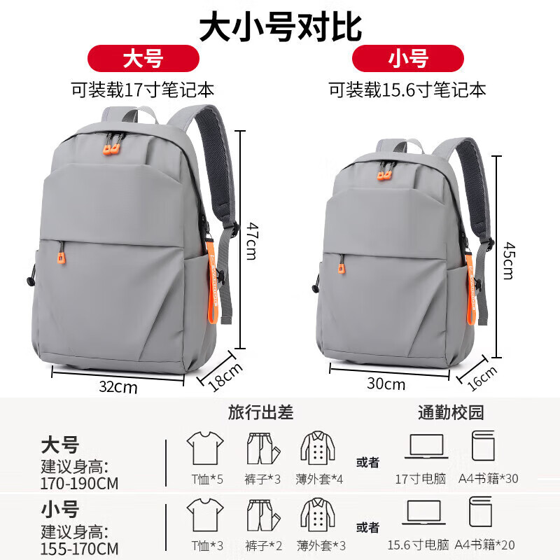 Backpack for men, large capacity, business trip, laptop bag, junior high school, high school student bag