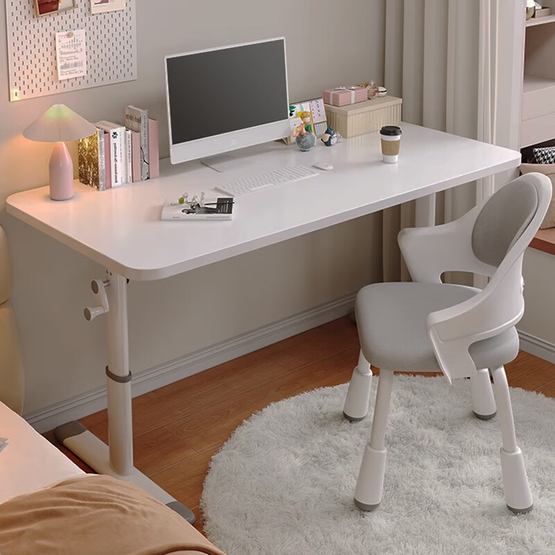 Jingcai computer table lifting table desk study table student writing table bedroom bedside table JDZ13 white 120cm