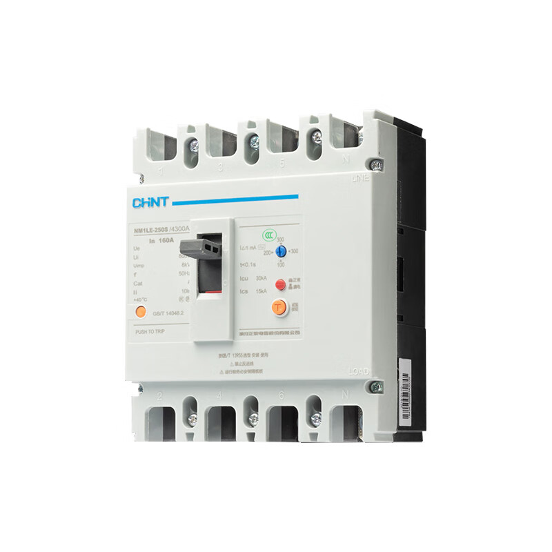 Chint NM1LE plastic case leakage circuit breaker 630a circuit breaker three-phase four-wire leakage protection 250a leakage protector 500A 4p