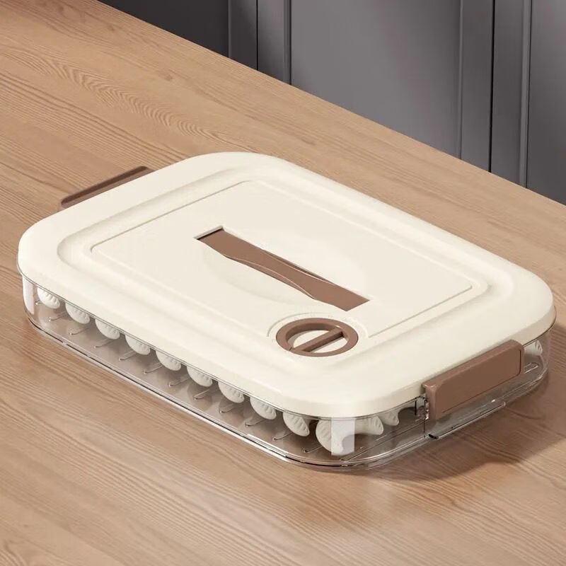 Meikejie Dumpling Box Frozen Dumplings Multi-layer Refrigerator Food Storage Box Frozen Chaos Box Household Dumpling Tray Preservation Box Three Layers and One Cover Can Hold 200 Pieces Lock-in Fresh Default Thickened PP Milk Coffee Anti-sticking and Crack-proof/Healthy and Safe