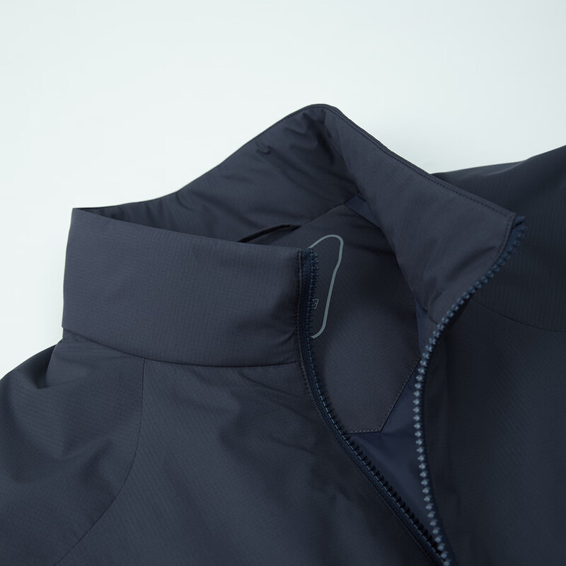 Septwolves Jacket Men's Autumn and Winter New Stand Collar Windproof and Waterproof Business Casual Cotton Warm and Coldproof Thick Men's Jacket Trendy Navy Blue Lined Cotton 2XL